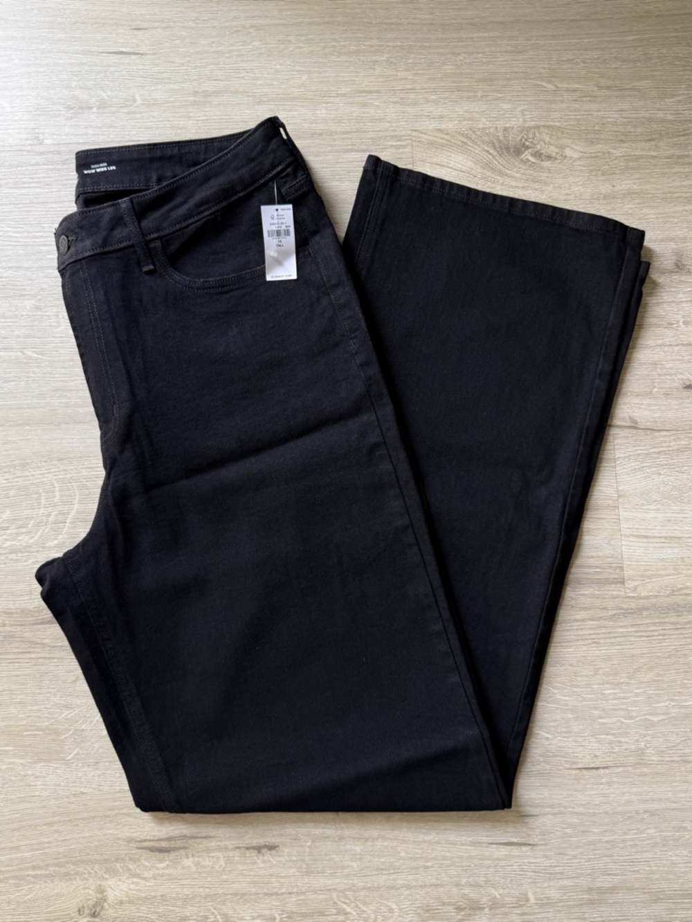 🚨 BOGO FREE 14T Old Navy WOW High Rise Wide Leg Jeans Black 14 Tall 543047 NWT